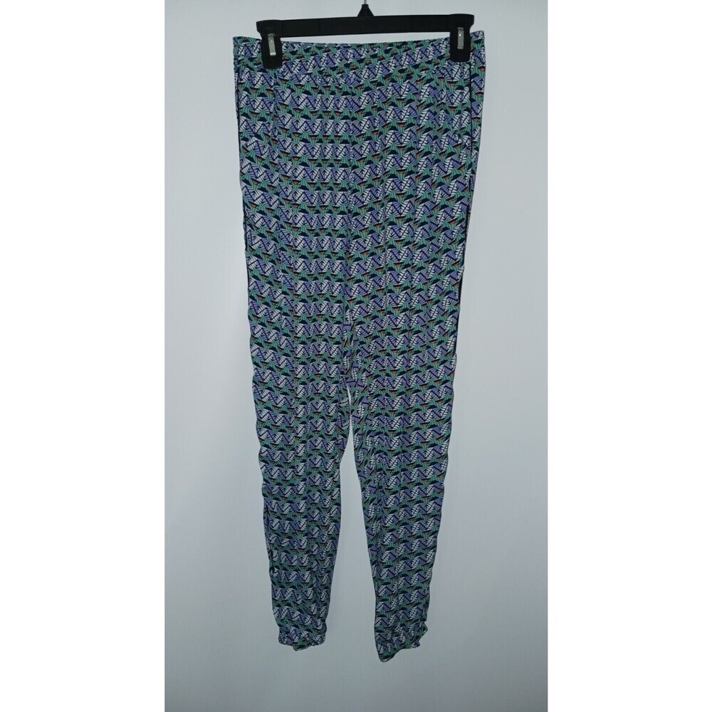 Lucy Paris Pants Womens Medium Casual Joggers Geometric MultiColor Sheer Pockets